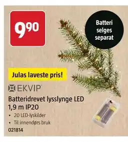 Jula Batteridrevet lysslynge LED 1,9 m IP20 tilbud