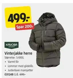 Jula Vinterjakke herre tilbud