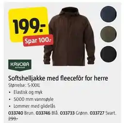 Jula Softshelljakke med fleecefôr for herre tilbud