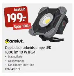 Jula Oppladbar arbeidslampe LED, Medlemspris tilbud