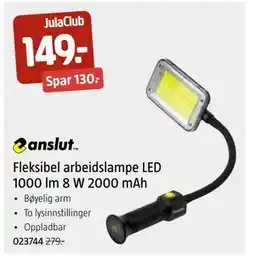 Jula Fleksibel arbeidslampe LED 1000 lm 8 W 2000 mAh, Medlemspris tilbud