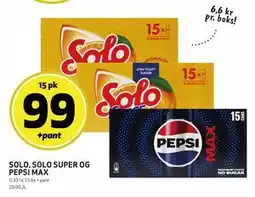 Bunnpris SOLO, SOLO SUPER OG PEPSI MAX tilbud