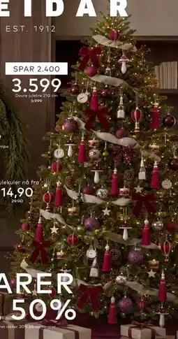 Skeidar Dovre juletre 210 cm tilbud