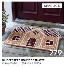 Skeidar GINGERBREAD HOUSE DØRMATTE tilbud