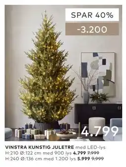 Skeidar VINSTRA KUNSTIG JULETRE tilbud