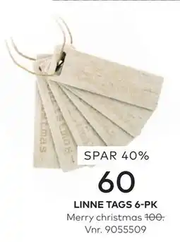 Skeidar LINNE TAGS 6-PK tilbud