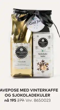 Skeidar GAVEPOSE MED VINTERKAFFE OG SJOKOLADEKULER tilbud