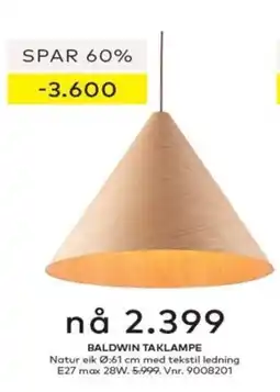 Skeidar Baldwin taklampe tilbud