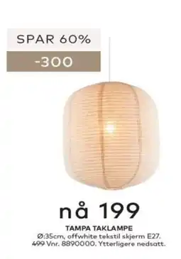Skeidar Tampa Taklampe tilbud