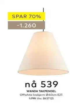 Skeidar Wanda takpendel tilbud