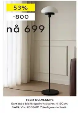 Skeidar Felix gulvlampe tilbud