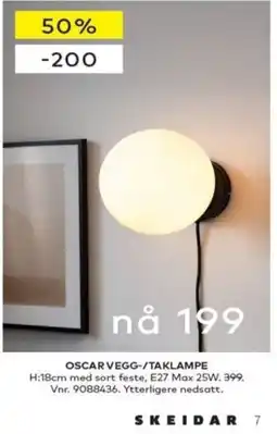 Skeidar Skeidar Oscar Vegg-/Taklampe tilbud