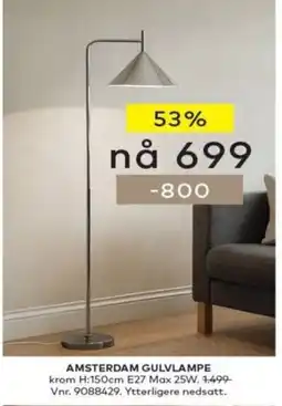Skeidar Amsterdam gulvlampe tilbud