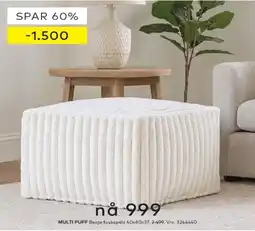 Skeidar Multi puff beige fuskepels tilbud