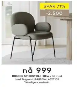 Skeidar Bonnie spisestol tilbud