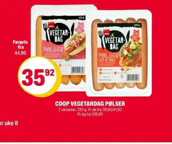 Coop Extra Coop vegetarpølser tilbud