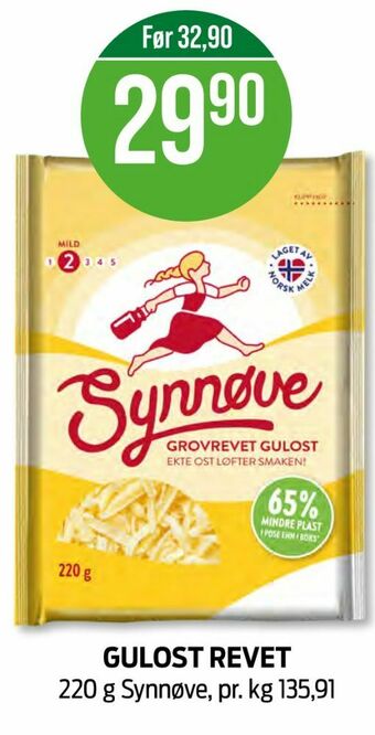 Kiwi Synnøve finden revet ost tilbud