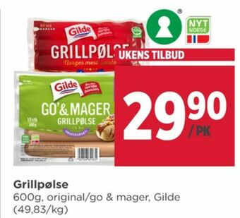 Meny Gilde grillpølser tilbud