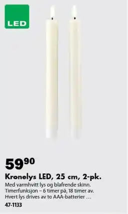 Biltema Kronelys LED tilbud