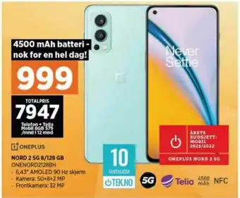 POWER One plus nord 2 mobiltelefon tilbud