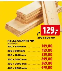 jem & fix HYLLE GRAN 18 MM tilbud