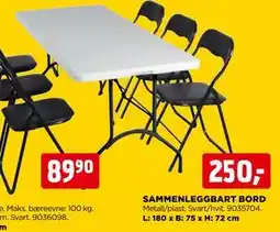 jem & fix SAMMENLEGGBART BORD tilbud