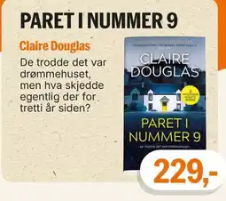 Ark Bokhandel Claire Douglas Paret i nummer 9 tilbud