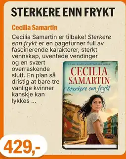 Ark Bokhandel Cecilia Samartin Sterkere enn frykt tilbud