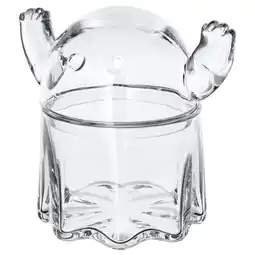 IKEA Kustfyr Skål med lokk., spøkelse klart glass, 13 cm tilbud