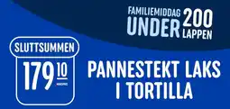 Rema 1000 Pannestekt laks i tortilla tilbud