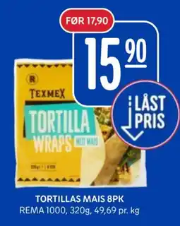 Rema 1000 Texmex tortilla wraps med mais tilbud