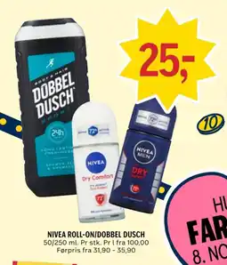 Coop Prix Nivea roll-on/dobbel dusch tilbud