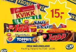Coop Prix Freia småsjokolader tilbud