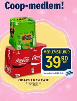 Coop Prix Coca-Cola 0,33 L X 4 PK tilbud