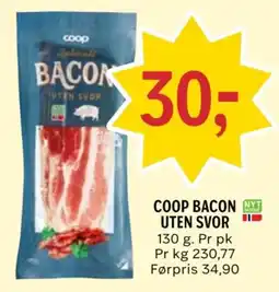 Coop Prix Coop bacon uten svor tilbud