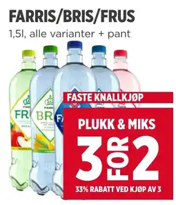 Meny Farris/Bris/Frus tilbud