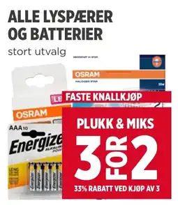 Meny Alle lyspærer og batterier tilbud