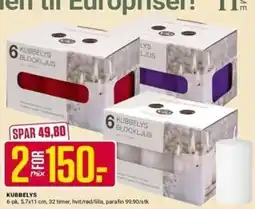 Europris Kubbelys Blockljus tilbud