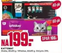 Europris Sheba Whiskas kattemat tilbud