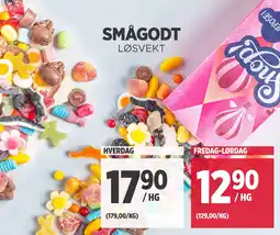 Meny Smågodt løsvekt tilbud