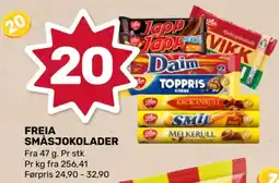 Coop Marked Freia småsjokolader tilbud