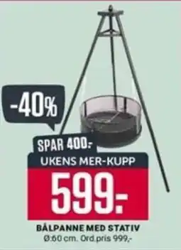 Europris Bålpanne med stativ tilbud
