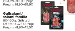 Meny Grilstad Gullsalami tilbud