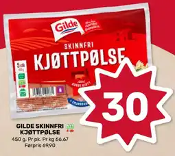 Coop Marked Gilde skinnfri kjøttpølse tilbud