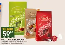 Coop Mega Lindt Lindor sjokolade tilbud
