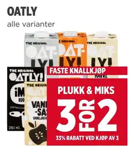 Meny Oatly alle varianter tilbud