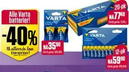 Europris Alle Varta batterier tilbud