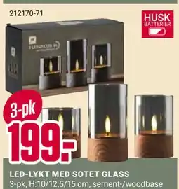Europris LED-LYKT MED SOTET GLASS tilbud