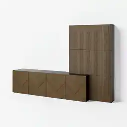 IKEA BestÅ Oppbevaring med dører, brunsvart hedeviken/björköviken brunbeiset eikefiner, 300x42x193 cm tilbud
