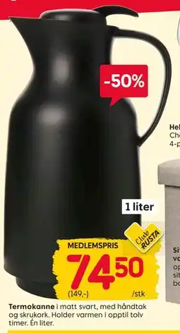 Rusta Termokanne, Medlemspris tilbud